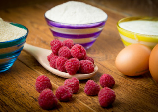 The ingredients to make a birthday cake